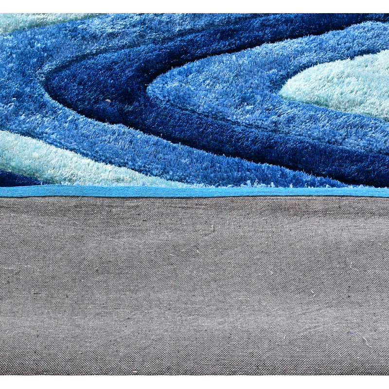 Orren Ellis Thionville Abstract Shag Blue/Sky Blue Area Rug Wayfair